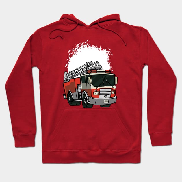 Fire Truck Kids Illustration Hoodie by FelippaFelder